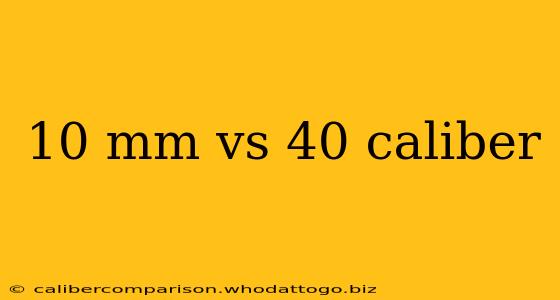 10 mm vs 40 caliber