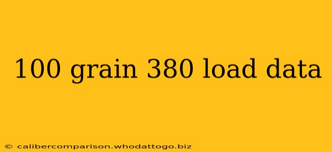 100 grain 380 load data