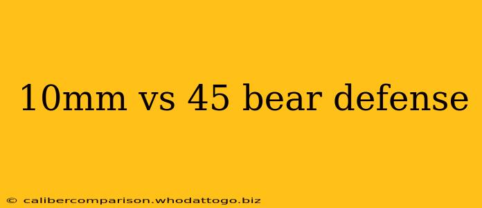 10mm vs 45 bear defense