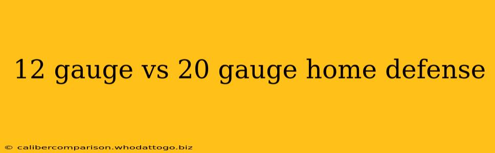 12 gauge vs 20 gauge home defense