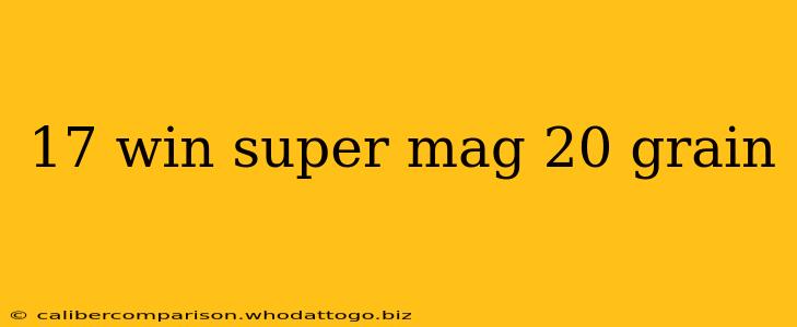 17 win super mag 20 grain