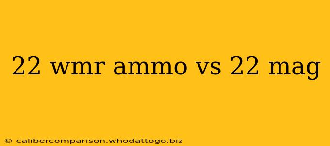 22 wmr ammo vs 22 mag