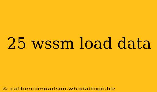 25 wssm load data