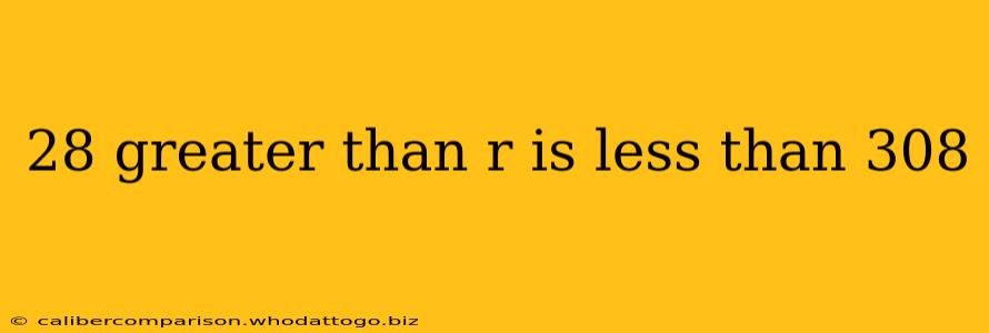 28 greater than r is less than 308