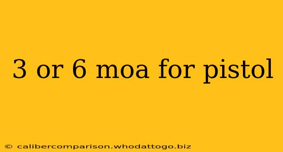 3 or 6 moa for pistol