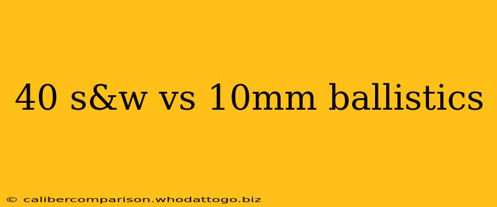 40 s&w vs 10mm ballistics