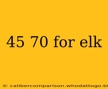 45 70 for elk