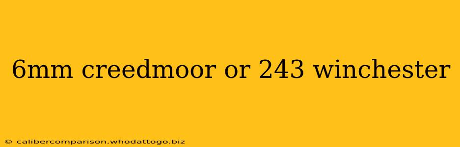 6mm creedmoor or 243 winchester