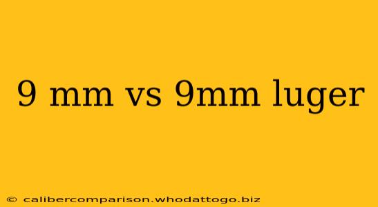 9 mm vs 9mm luger