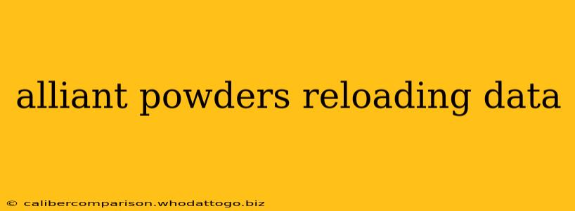 alliant powders reloading data