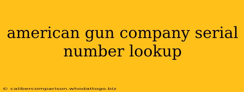 american gun company serial number lookup