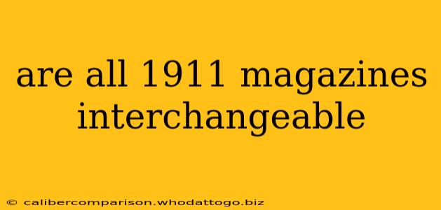 are all 1911 magazines interchangeable