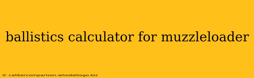 ballistics calculator for muzzleloader