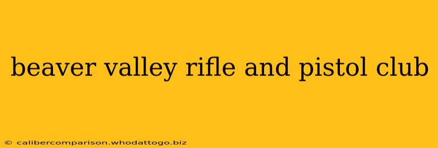 beaver valley rifle and pistol club