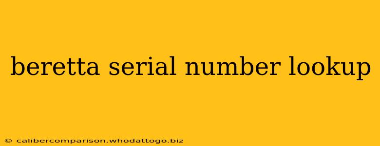 beretta serial number lookup