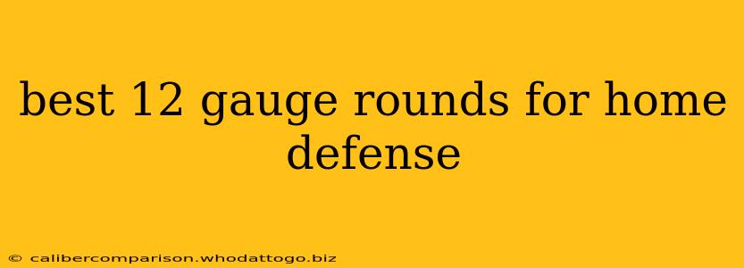 best 12 gauge rounds for home defense