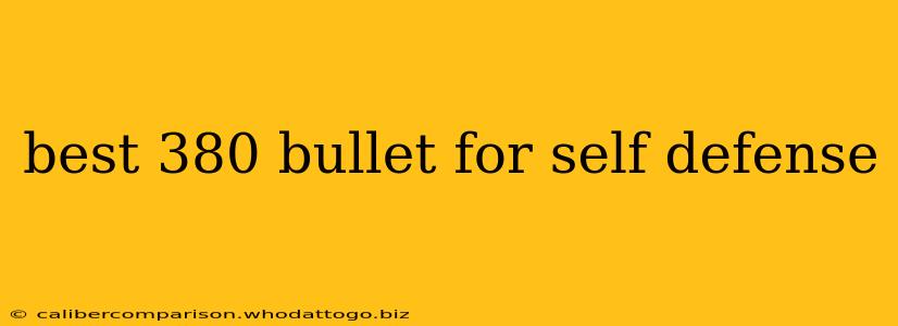 best 380 bullet for self defense