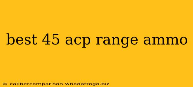 best 45 acp range ammo