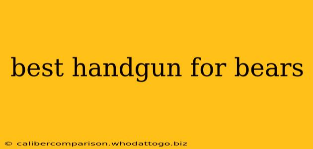 best handgun for bears