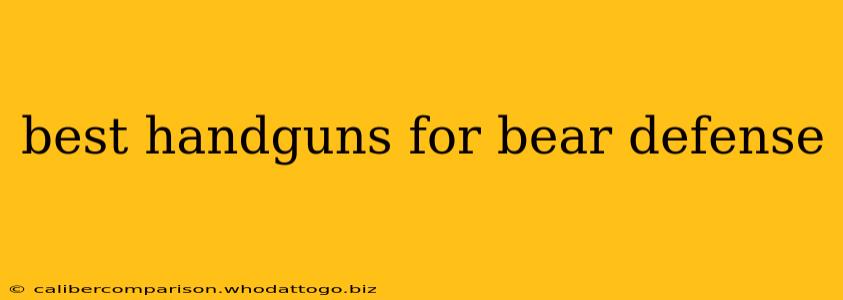 best handguns for bear defense