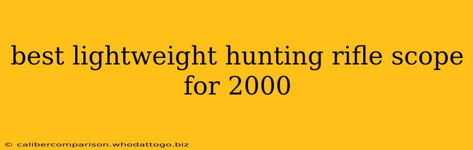 best lightweight hunting rifle scope for 2000