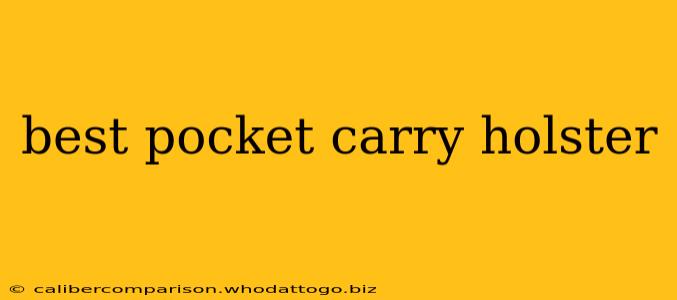 best pocket carry holster