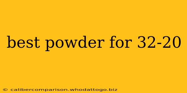 best powder for 32-20