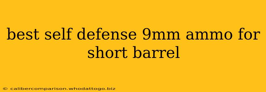 best self defense 9mm ammo for short barrel