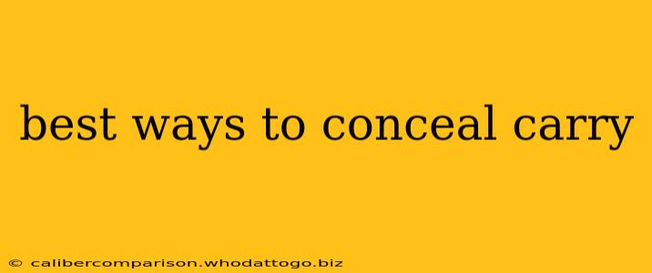 best ways to conceal carry