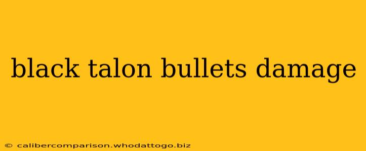 black talon bullets damage