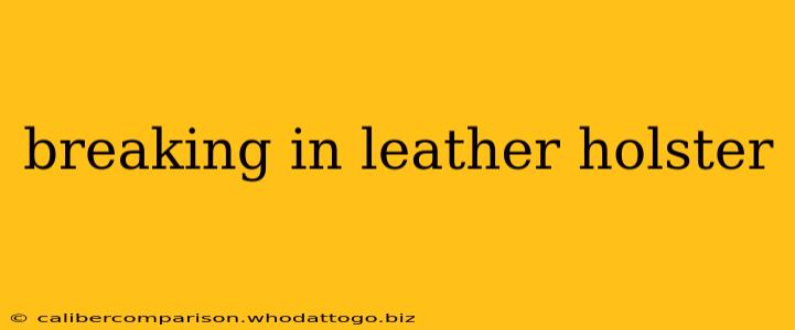 breaking in leather holster