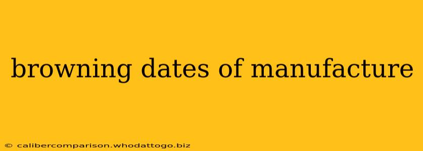 browning dates of manufacture