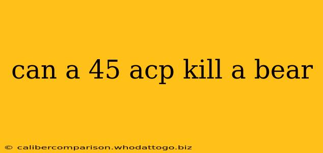 can a 45 acp kill a bear