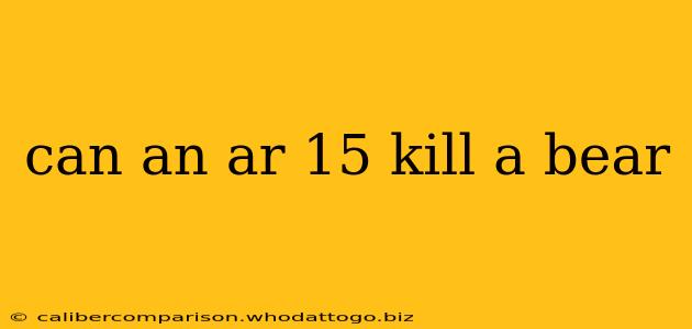 can an ar 15 kill a bear