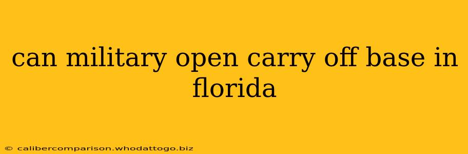 can military open carry off base in florida