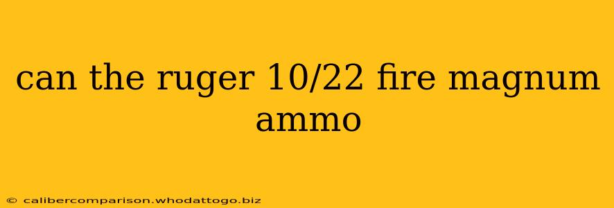 can the ruger 10/22 fire magnum ammo