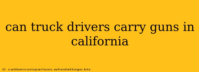 can truck drivers carry guns in california