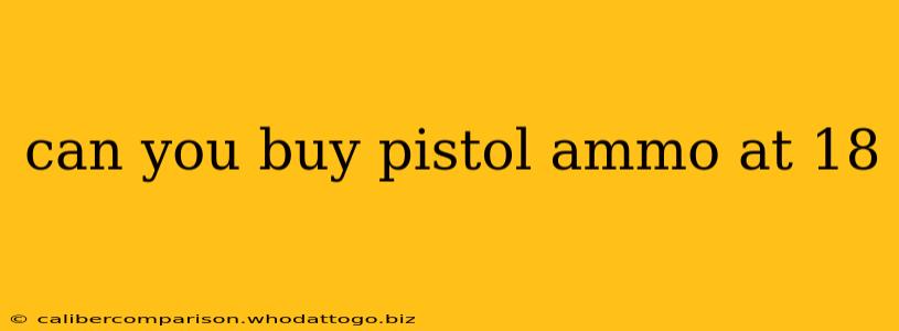 can you buy pistol ammo at 18