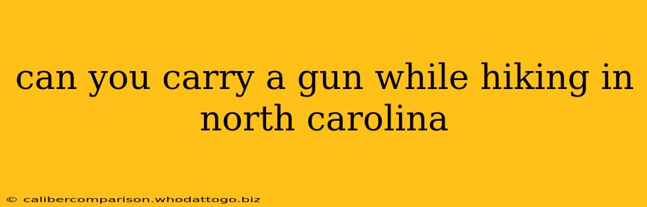 can you carry a gun while hiking in north carolina