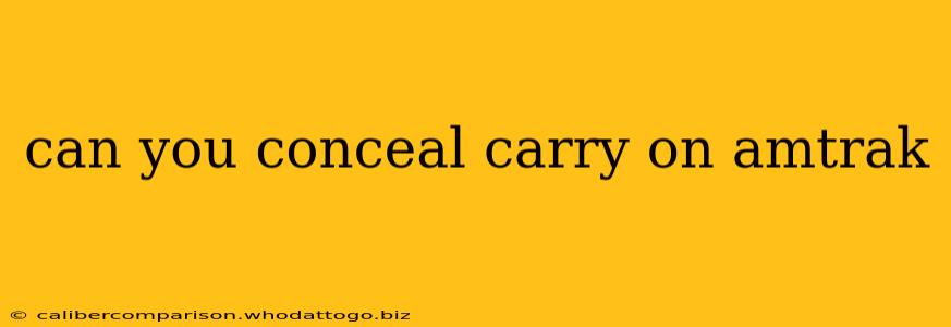 can you conceal carry on amtrak