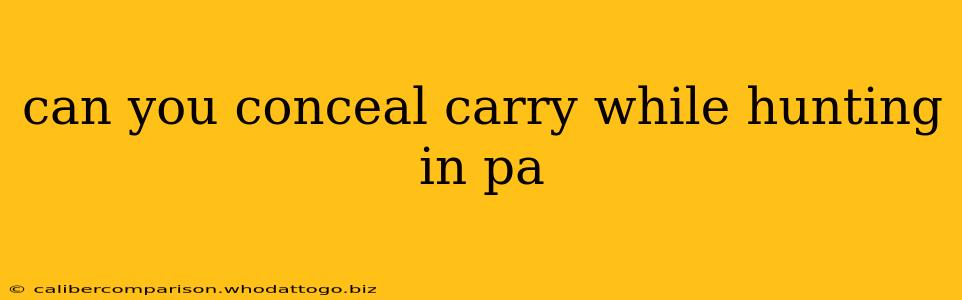 can you conceal carry while hunting in pa