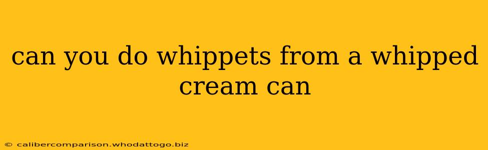 can you do whippets from a whipped cream can