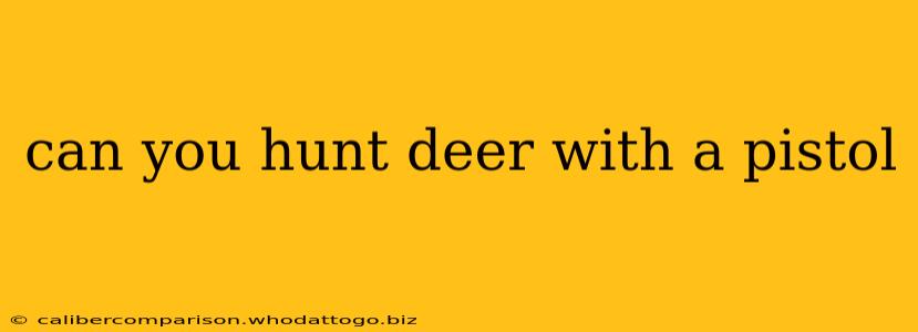 can you hunt deer with a pistol