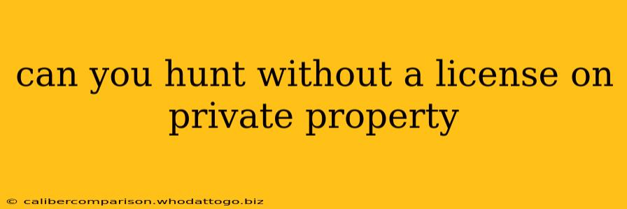 can you hunt without a license on private property