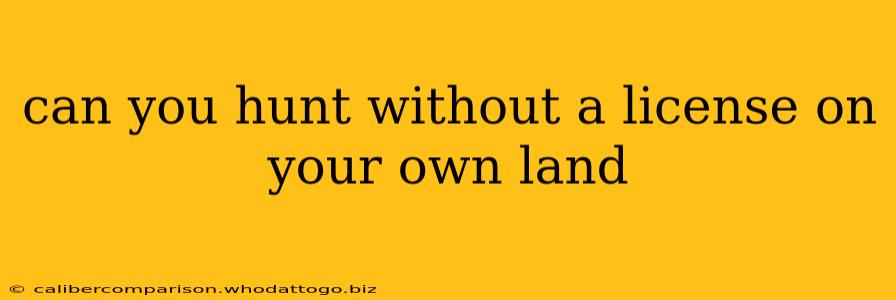 can you hunt without a license on your own land