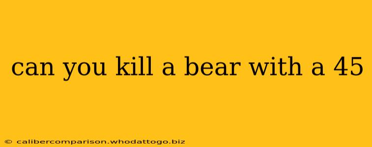 can you kill a bear with a 45