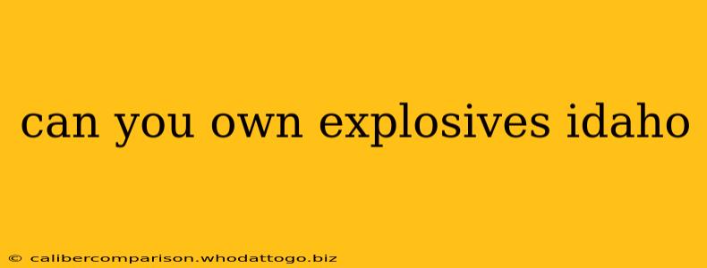 can you own explosives idaho