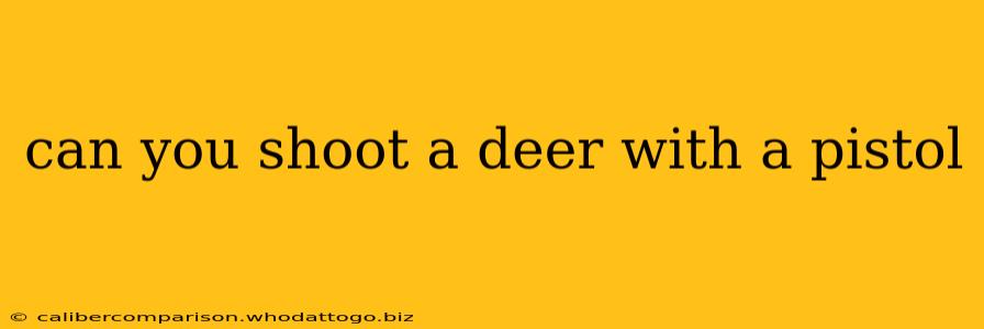 can you shoot a deer with a pistol