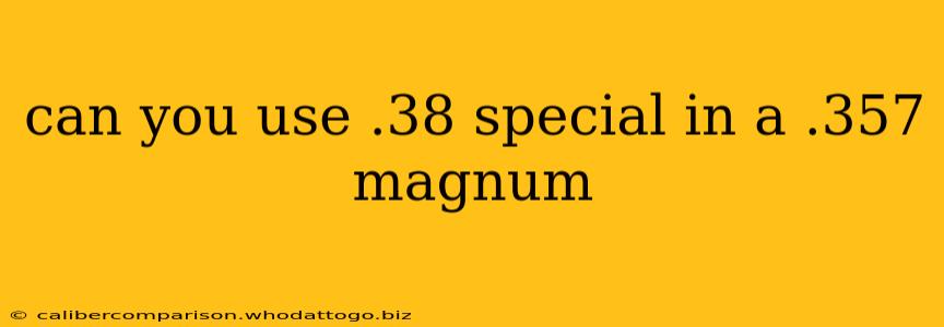 can you use .38 special in a .357 magnum