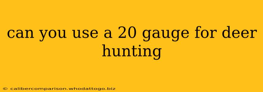 can you use a 20 gauge for deer hunting